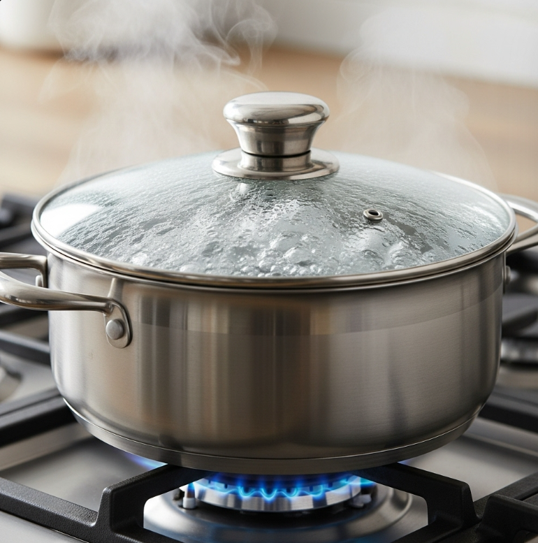 물이 끓을 때 뚜껑을 닫으면 더 빨리 끓는 이유는?