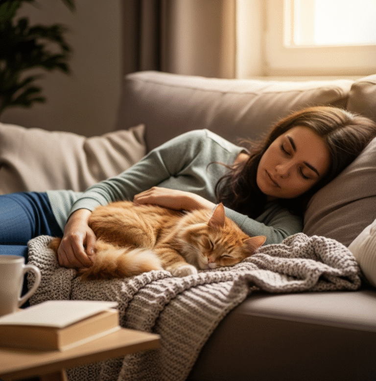 고양이가 사람 옆에서 자는 이유는 안정감 때문일까?