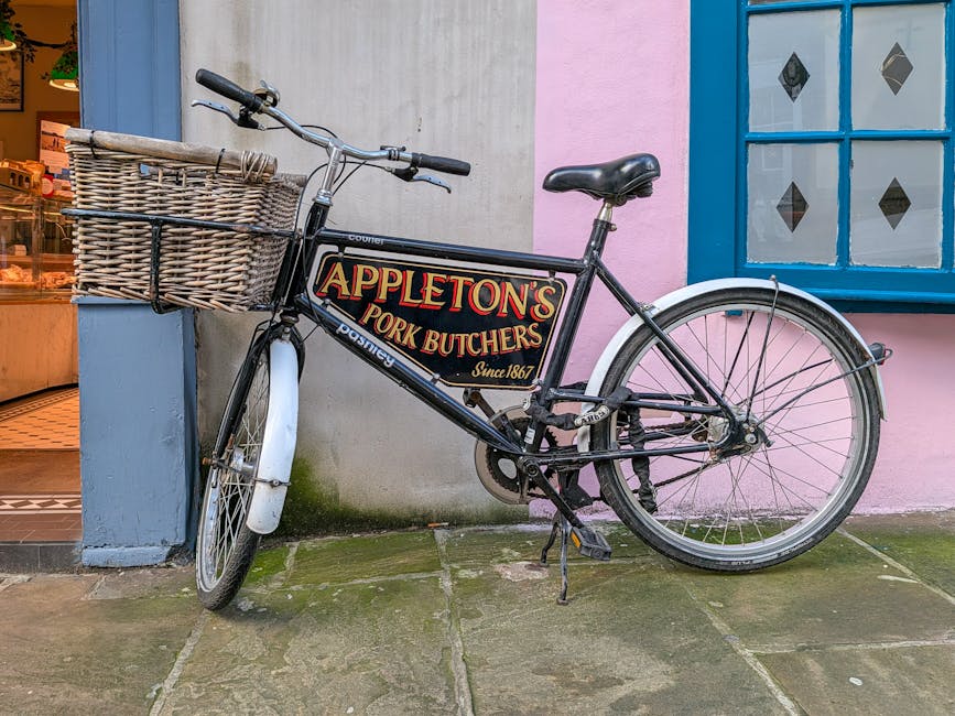 Free stock photo of appleton's, delivery bike, pork buthcer