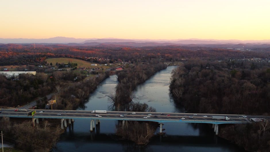 Free stock photo of american countryside, areal view, bridge