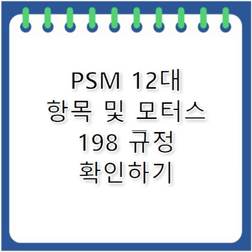PSM 뜻 12대 항목 모터스 198