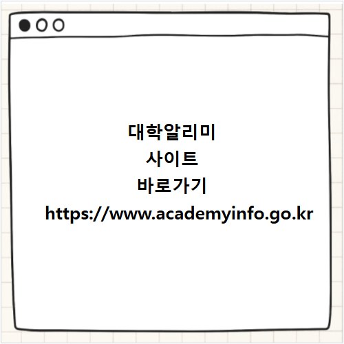 대학알리미 사이트 바로가기 https://www.academyinfo.go.kr