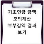 기초연금 금액 모의계산 부부감액 결과 보기