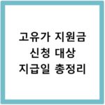 고유가 지원금 신청 대상 지급일 총정리