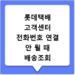 롯데택배 고객센터 전화번호 연결 안 될 때 배송조회 해결법