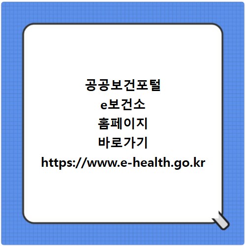 공공보건포털 e보건소 홈페이지 바로가기 https://www.e-health.go.kr