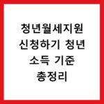 청년월세지원 신청하기 청년 소득 기준 총정리