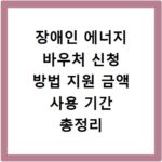 장애인 에너지 바우처 신청 방법 지원 금액 사용 기간 총정리