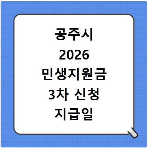공주시 2026 민생지원금 3차 신청 지급일 확인하기