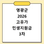 영광군 2026 고유가 민생지원금 3차 신청방법 대상 지급일