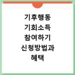 기후행동 기회소득 참여하기 신청방법과 혜택 확인