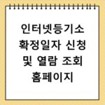 인터넷등기소 확정일자 신청 및 열람 조회 홈페이지