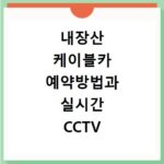 내장산 케이블카 예약방법과 실시간 CCTV 확인하기