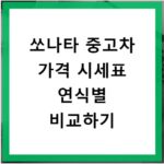 쏘나타 중고차 가격 시세표 연식별 비교하기