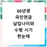 66년생 국민연금 납입나이와 수령 시기 한눈에 알아보기