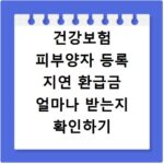 건강보험 피부양자 등록 지연 환급금 얼마나 받는지 확인하기