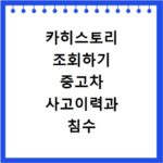 카히스토리 조회하기 중고차 사고이력과 침수 여부 확인하는 방법