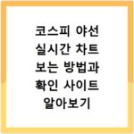 코스피 야선 실시간 차트 보는 방법과 확인 사이트 알아보기