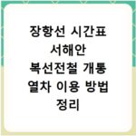 장항선 시간표 서해안 복선전철 개통 열차 이용 방법 정리