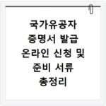 국가유공자 증명서 발급 온라인 신청 및 준비 서류 총정리