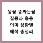 똥꿈 똥싸는꿈 길몽과 흉몽 의미 상황별 해석 총정리