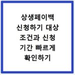 상생페이백 신청하기 대상 조건과 신청 기간 빠르게 확인하기