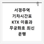 서경주역 기차시간표 KTX 이음과 무궁화호 최신 운행 정보 확인하기