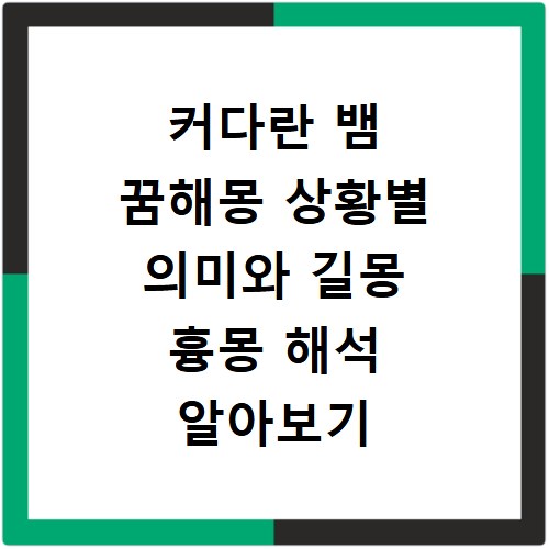 커다란 뱀 꿈해몽 상황별 의미와 길몽 흉몽 해석 알아보기