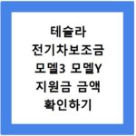 테슬라 전기차보조금 모델3 모델Y 지원금 금액 확인하기