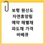 보령 원산도 자연휴양림 예약 해별채 파도채 가격 바베큐 주차 후기