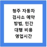청주 자동차 검사소 예약 방법, 민간 대행 비용 영업시간 총정리