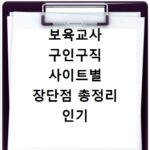 보육교사 구인구직 사이트별 장단점 총정리 인기 채용 정보