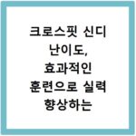 크로스핏 신디 난이도, 효과적인 훈련으로 실력 향상하는 비결