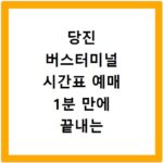 당진 버스터미널 시간표 예매 1분 만에 끝내는 초간단 방법