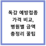 독감 예방접종 가격 비교, 병원별 금액 총정리 꿀팁
