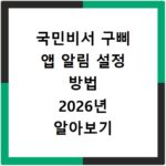 국민비서 구삐 앱 알림 설정 방법 2026년 알아보기