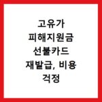 고유가 피해지원금 선불카드 재발급, 비용 걱정 끝내는 방법