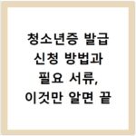 청소년증 발급 신청 방법과 필요 서류, 이것만 알면 끝