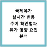 국제유가 실시간 변동 추이 확인법과 유가 영향 요인 분석