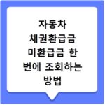 자동차 채권환급금 미환급금 한 번에 조회하는 방법