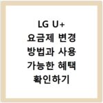 LG U+ 요금제 변경 방법과 사용 가능한 혜택 확인하기