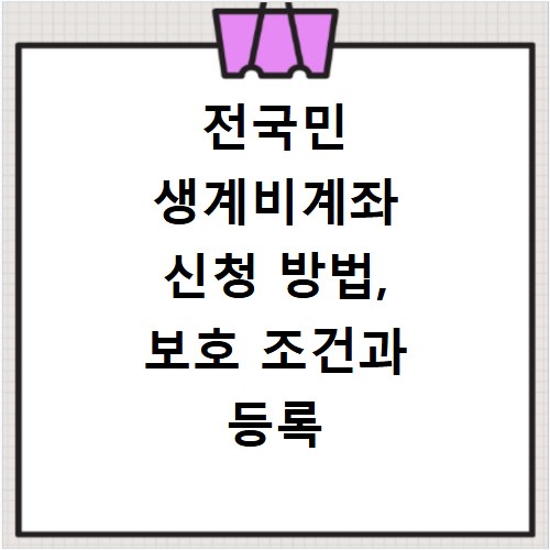 전국민 생계비계좌 신청 방법, 보호 조건과 등록 시기 총정리