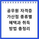 공무원 자격증 가산점 종류별 혜택과 취득 방법 총정리