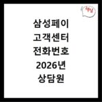 삼성페이 고객센터 전화번호 2026년 상담원 연결 방법
