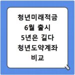 청년미래적금 6월 출시 5년은 길다 청년도약계좌 비교 분석