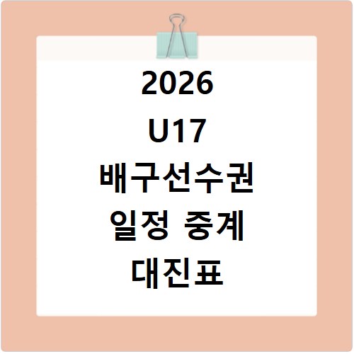 2026 U17 배구선수권 일정 중계 대진표 랭킹 월드컵 총정리