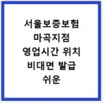 서울보증보험 마곡지점 영업시간 위치 비대면 발급 쉬운 방법