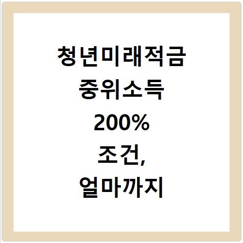 청년미래적금 중위소득 200% 조건, 얼마까지 받을 수 있을까